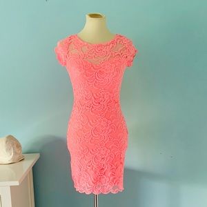 NWT Divided by H&M Coral Lace Minidress Size 8